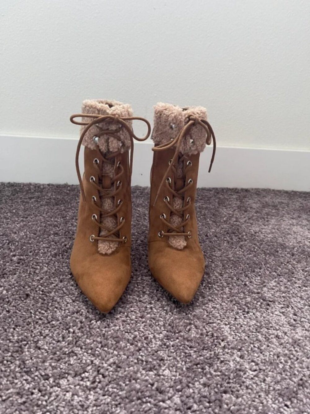 Ankle Boots Womens Sz 7 Tan Stiletto Heel